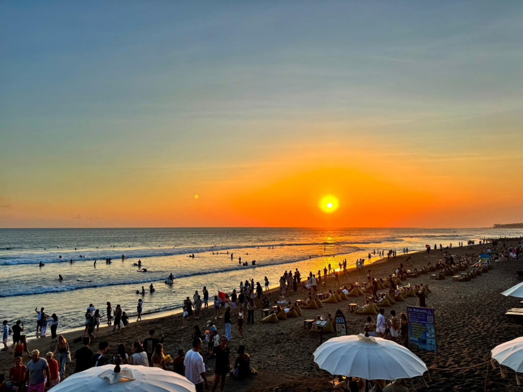 Sunset view at Seminyak Beach Bali